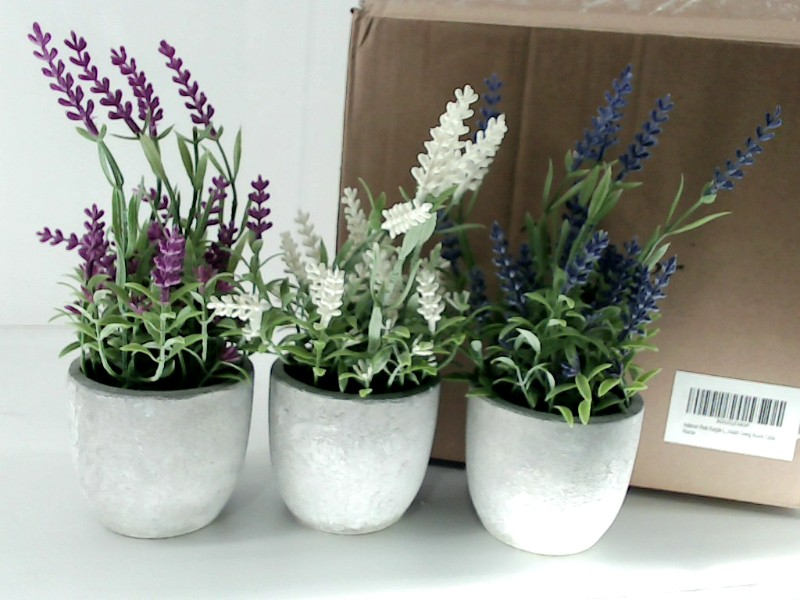 Velener Mini Fake Lavender Flowers In Pot Color gold Size Set Of 3