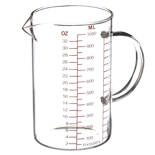 I Kito Large Glass Measuring Cup 1000ml With Handle Kitchen Baking Beaker