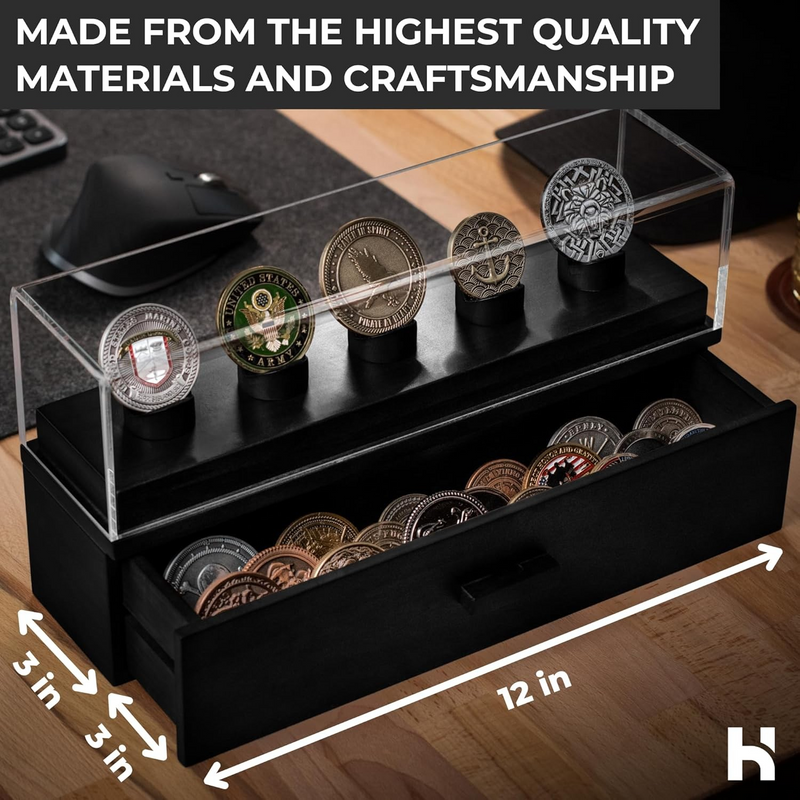 Holme & Hadfield Mens Watch Display Case Color Black