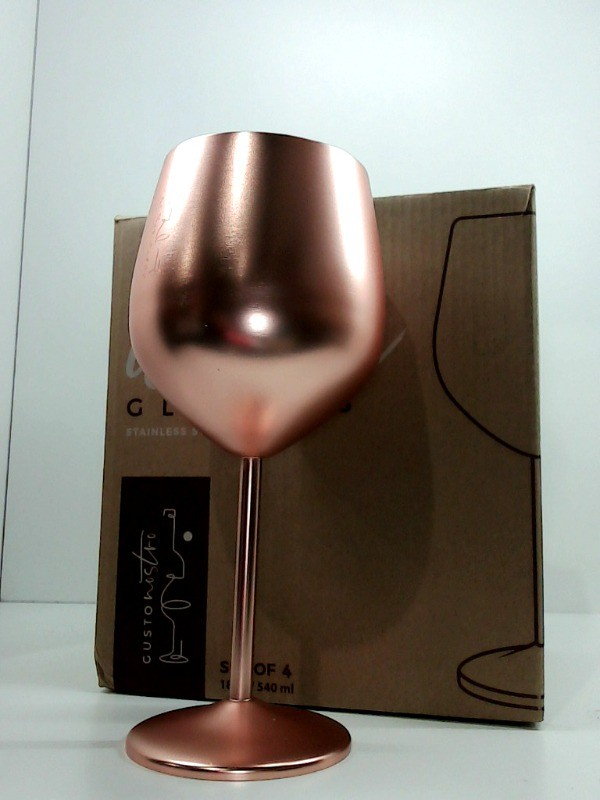 Gusto Wine Glasses Set Of 4 Color ROSEGOLD Size 18 Oz/540 Ml