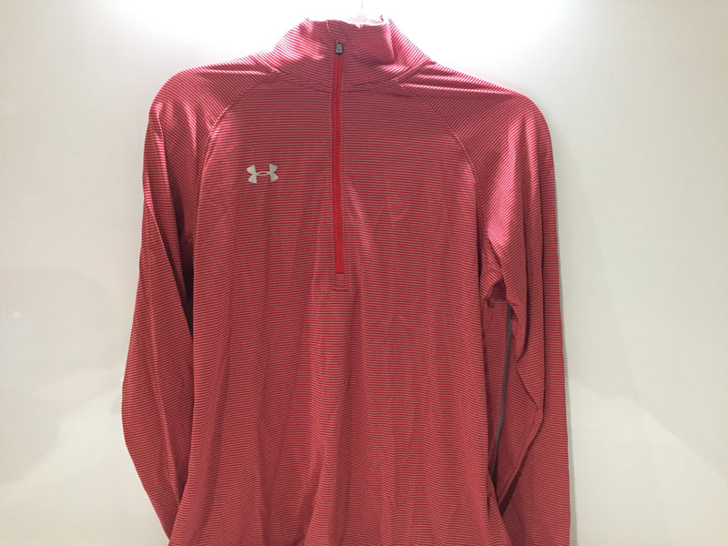 Womens Size Medium Under Armour 0.5 Zip Pullover Red Hoodies
