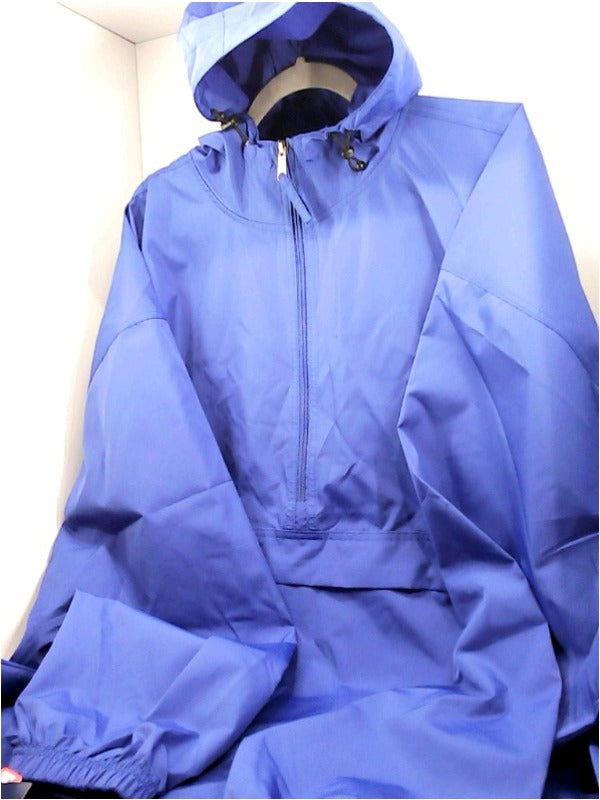 Champion Womens Rain Coat Regular Zipper Rain Jacket Size Medium Blue