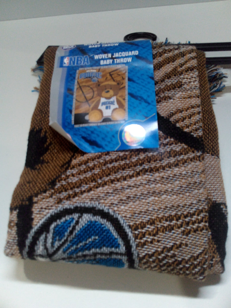 Officially Licensed Nba Jacquard Baby Throw Blanket 36" X 46" Multi Color
