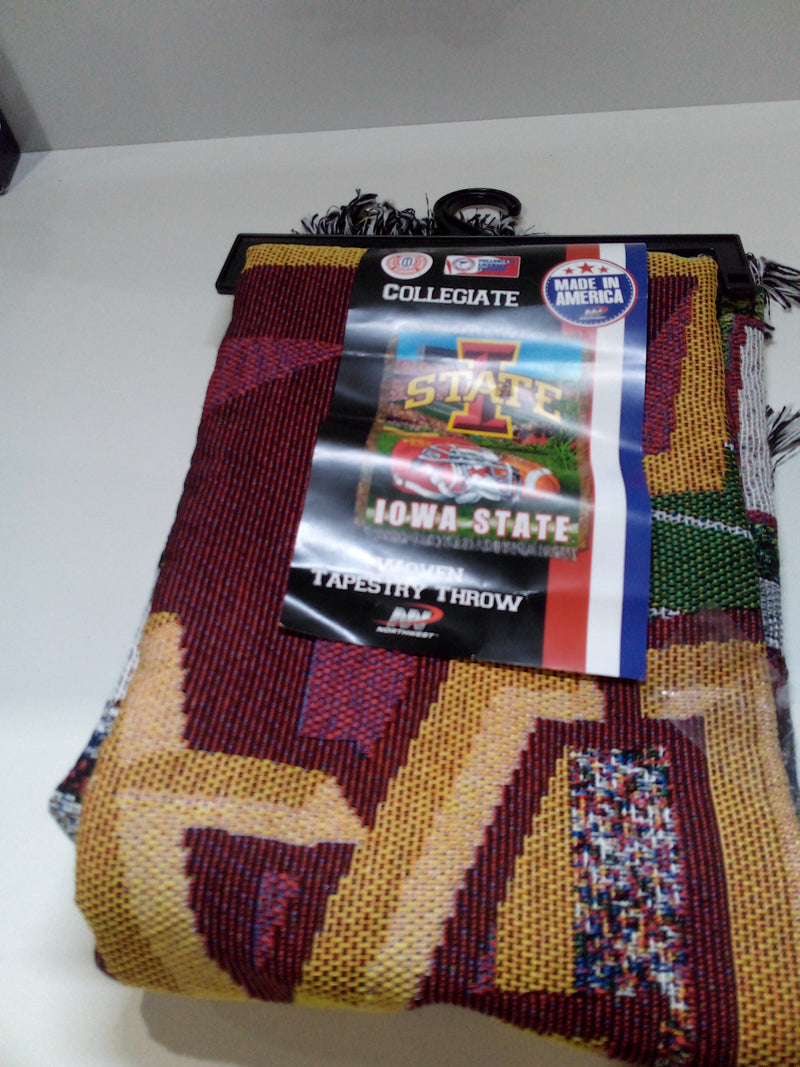 Collegite Woven Tapestry Throw State Iowa State 46x60 116.8cm X152.4cm