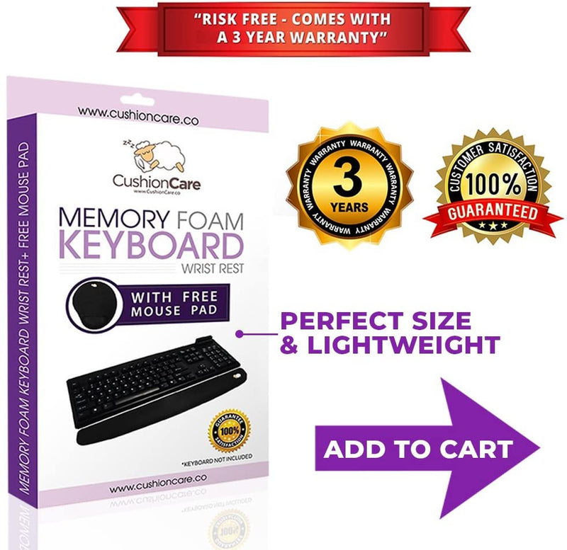 Memory Foam Ergonomic Keyboard Wrist Rest Pad Cushion Mouse Pad Purple