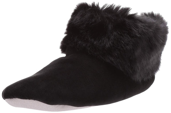 ISOTONER Women's Stretch Velour and faux fur Sabrine Bootie House Slipper Size 45418