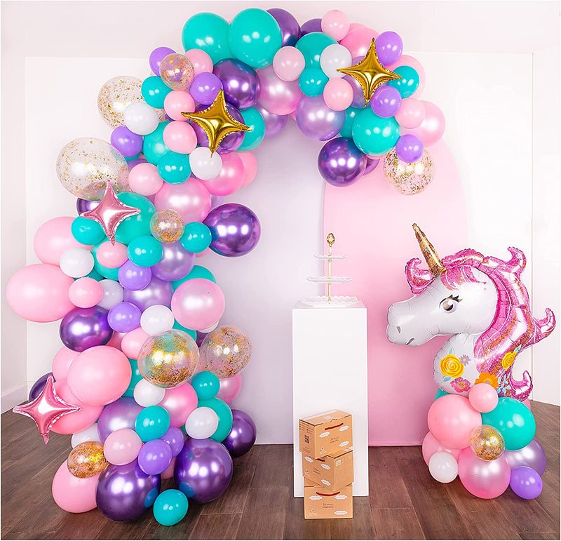 Unicorn balloon arch kit & balloon garland kit 16 ft