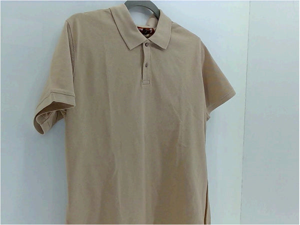 Harriton Mens Short Sleeve Polo Shirt Color Tan Size Medium