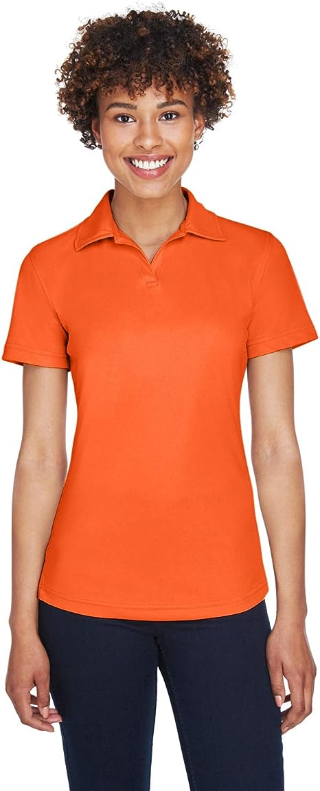 Ultraclub Women's Cool &  Interlock Polo Shirt Color Orange Size Large
