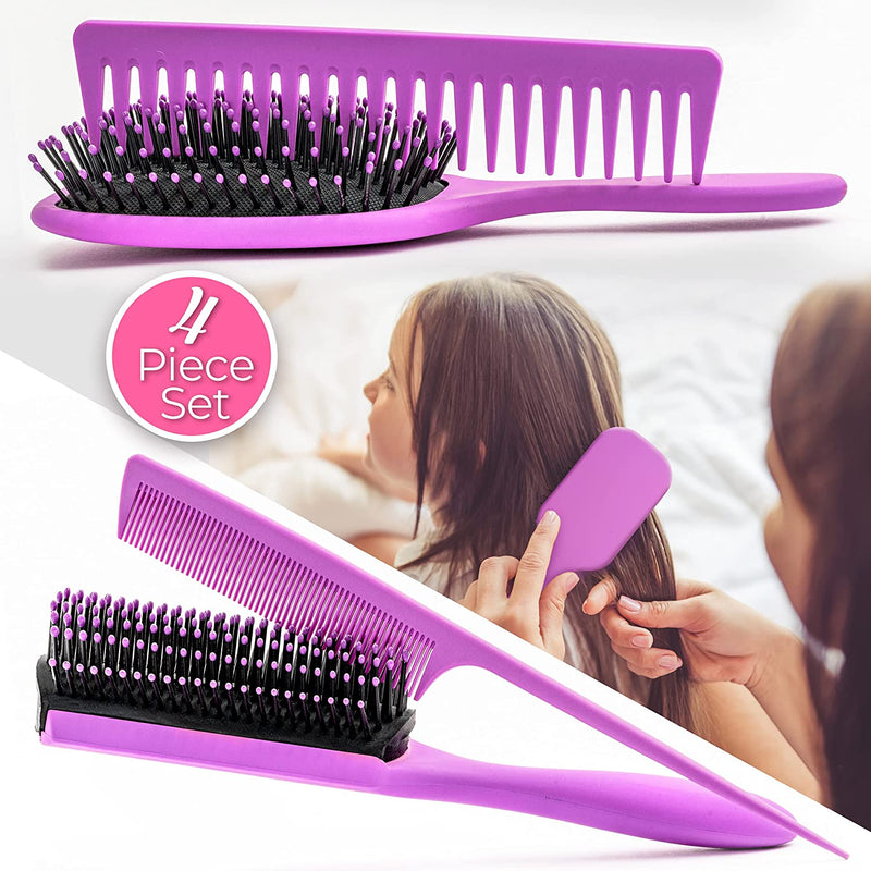 Hairbrush Set Comb Detangling Brush Wet Brush Comb set 4 pcs