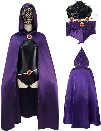 TeenTitans Raven Women's Cosplay Costume Deluxe Halloween Uniform Medium