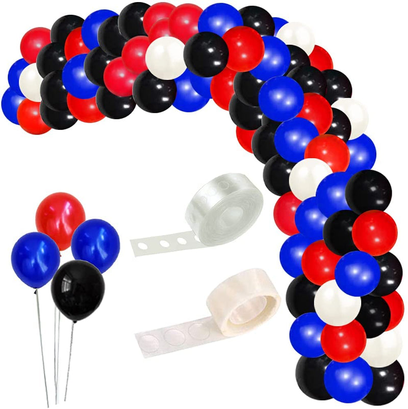 Red White and Blue Balloon Garland Kit & Spiderman Balloon Arch Kit 16Ft