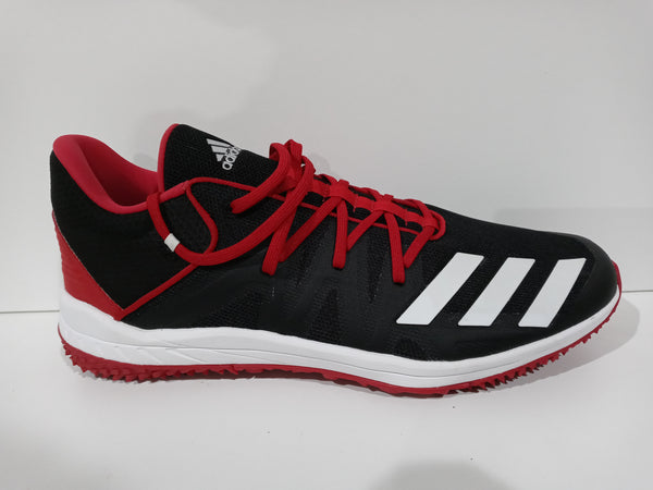 Adidas Men Size 12 1/2 Black/red Three Stripe Life Pair Of Shoes