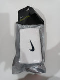 Nike Mens Swoosh Doublewide White Obsidian Double Wide Wristbands Sport
