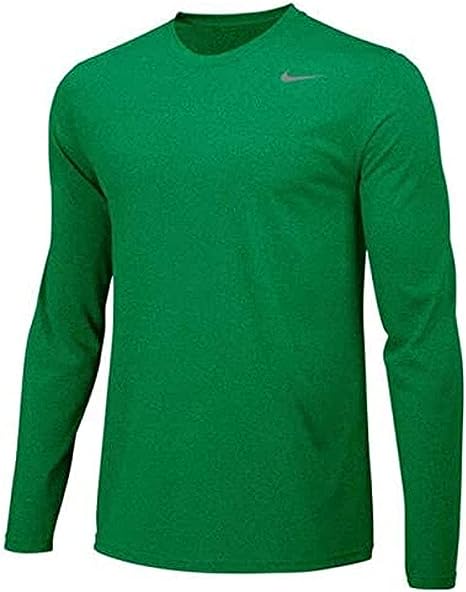 Nike Men's Team Legend Long Sleeve Crew Apple Green Cool Grey XX Large T-Shirts