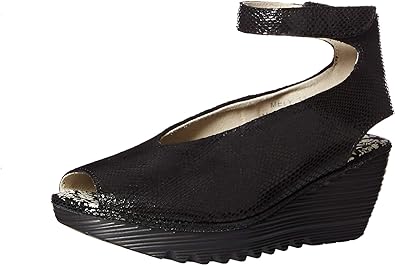 Bernie Mev Women's Mely Sandal Size 37 Black Snake Pair of Shoes