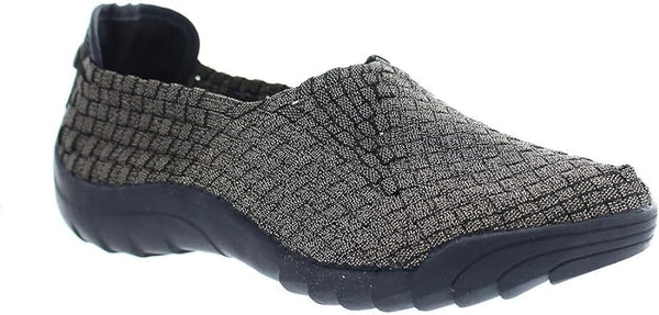 Bernie Mev Rigged Fly Black Shimmer Womens Slip on Size 38 Medium Pair of Shoes