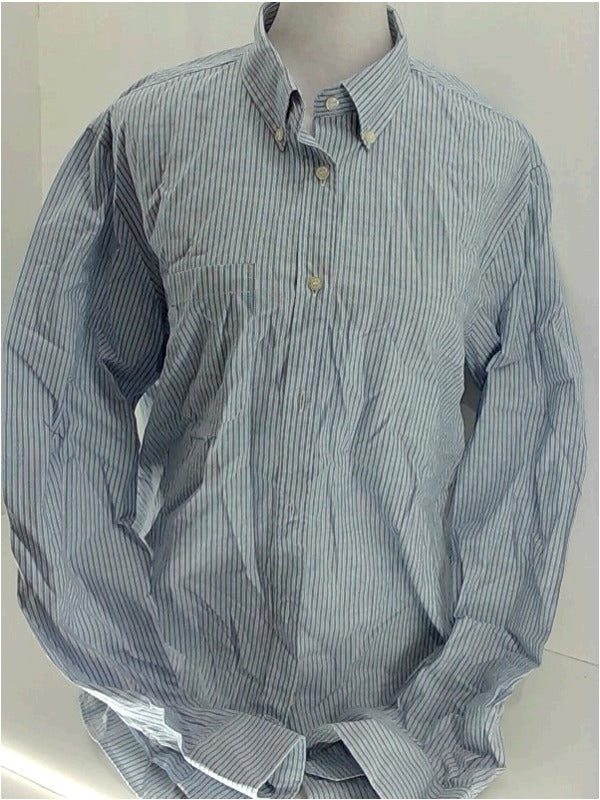 Lafaurie Mens Shirt Regular Long Sleeve Dress Shirt Size Medium Light Blue White