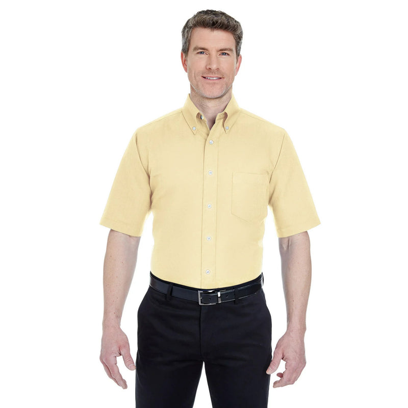 Ultraclub Men's Classic Sleeve Oxford Size XL Color Yellow Shirt