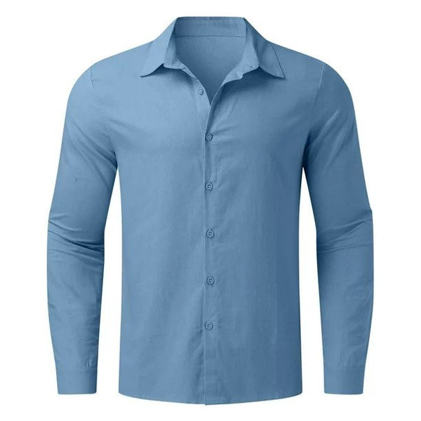 Labakihah Shirt for Men Male Summer Cotton Light Blue 2XLarge