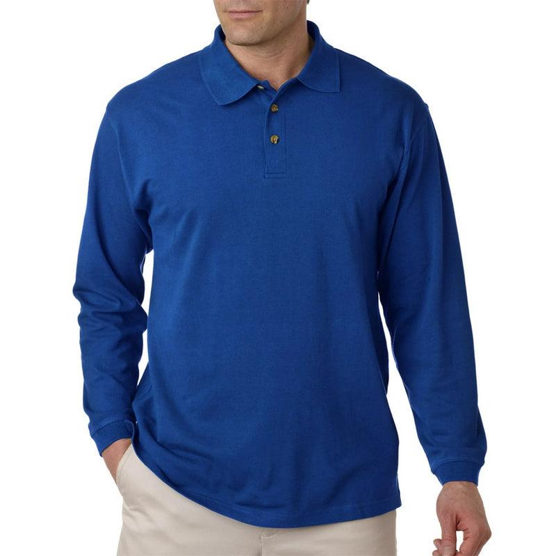 UC Men's Ls Classic Pique Polo Size T-Shirt