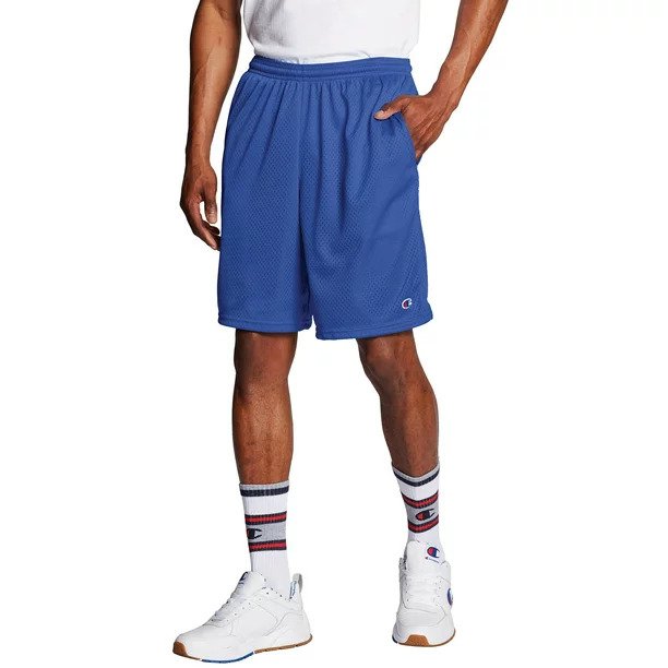 Champion Men's Long Mesh 9" Shorts With Pockets Up to Size Medium Pant
