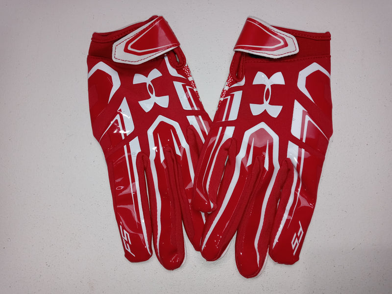 Under Armour Youth Size Ylg Red Football Gloves For Skill Players