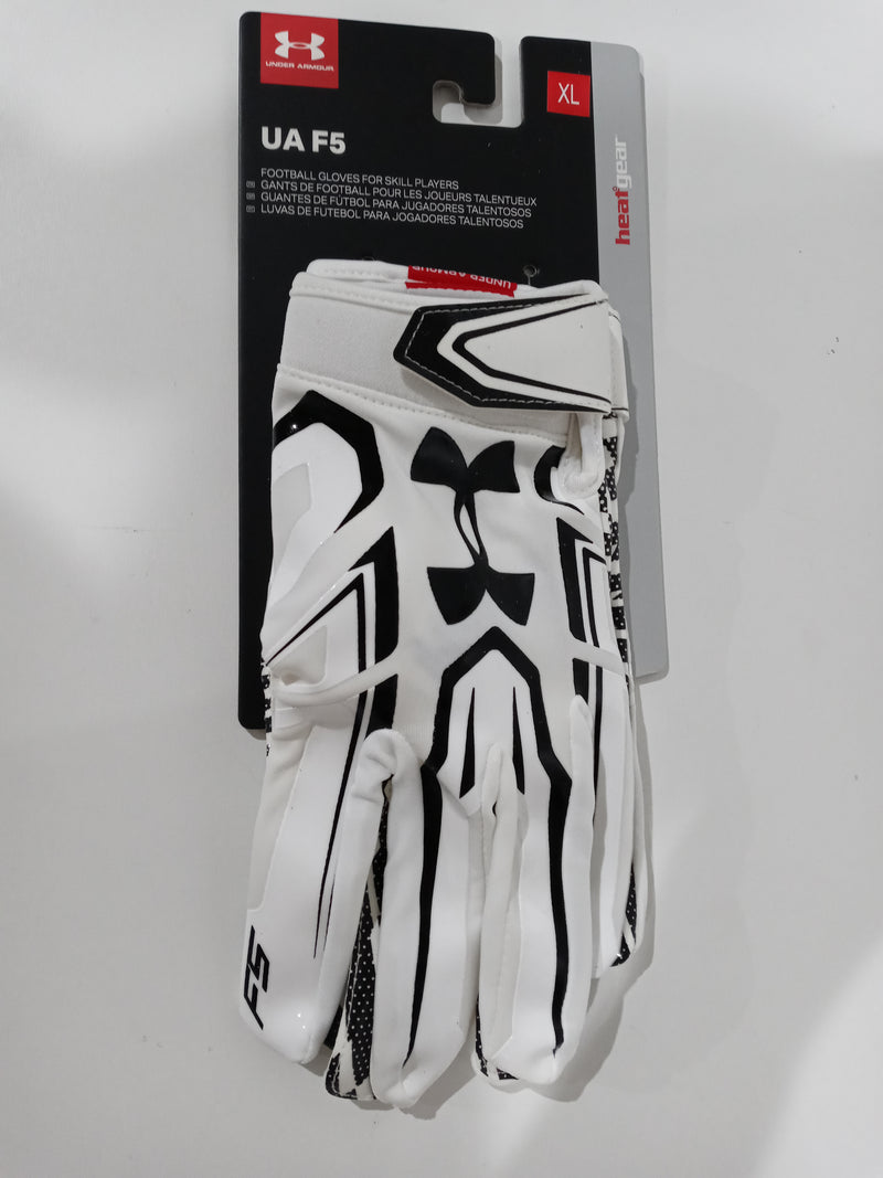 Under Armour Men Size Xl Black/white Ua F5 Football Gloves