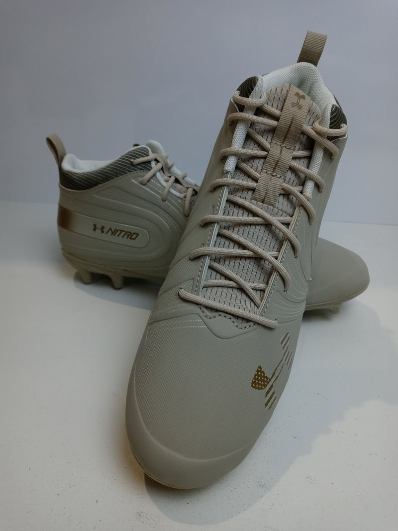 Under Armour Mens Size 13 Brn Ua Team Nitro Mid Mc Pair Of Shoes