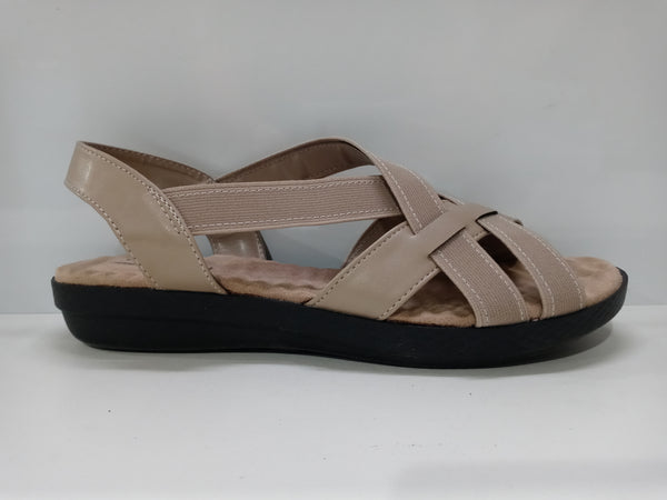 Easy Street Women's Janice Wedge Sandal Size 9.5 Natural Gore Pair Of Shoes