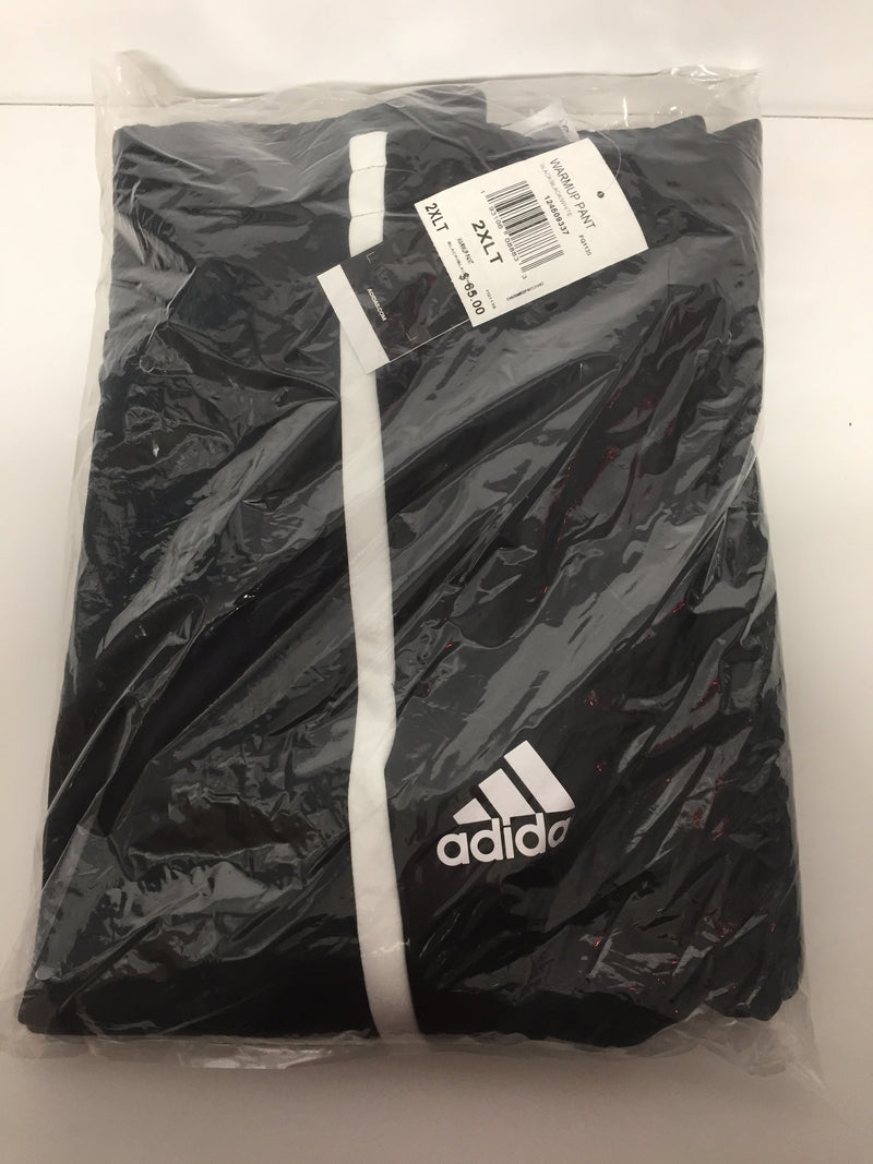 Adidas Men Size 2X-Larget Black/black/white Warmup Pant