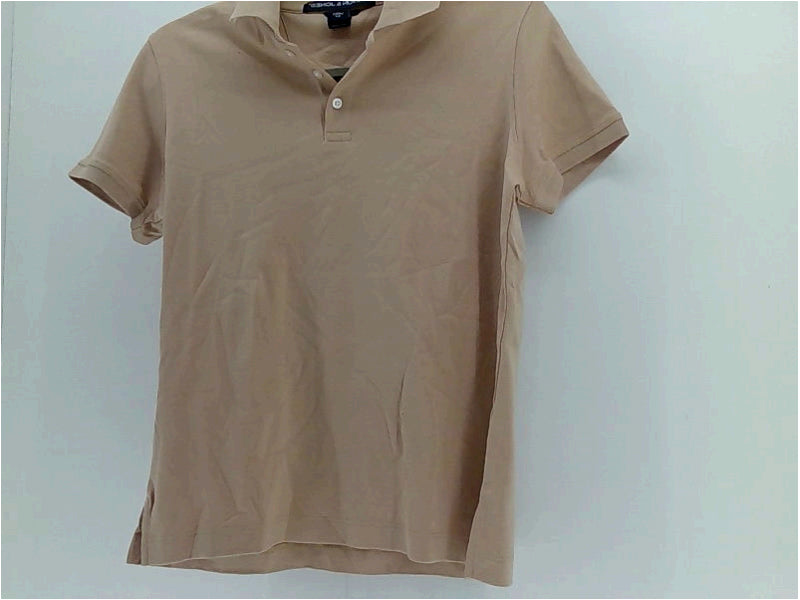 Devon And Jones Womens POLO Regular Short Sleeve Polo Color Beige Size Small