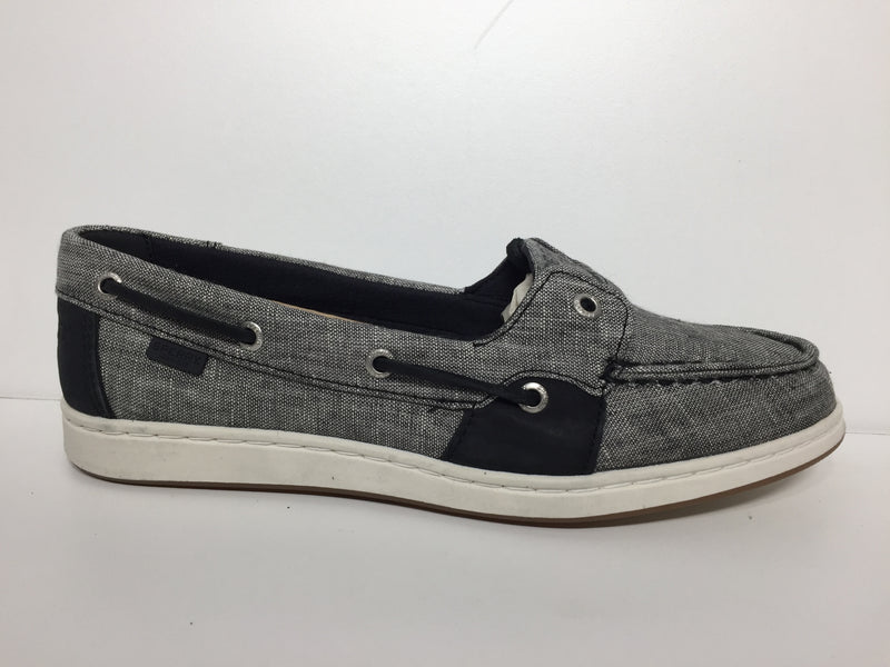 Sperry Women Size 7.5 Fish 1 Eye Chambray Black Pair Of Shoes