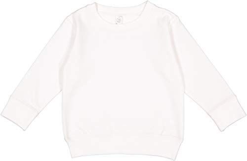 RABBIT SKINS Toddler Fleece Long Sleeve Pullover Sweatshirt White 5/6