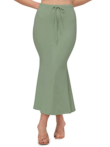 Craftstribe Fishcut Saree Shapewear Petticoat for Women Slimmer Olive Green