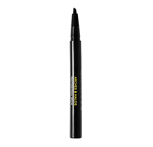 Arches & Halos Angled Bristle Tip Waterproof Brow Pen - Water Based And Smudge Proof - Fills In Sparse Eyebrows And Gives Fuller Effect - Covers Scars Or Overplucked Brows - Espresso - 0.051 Oz