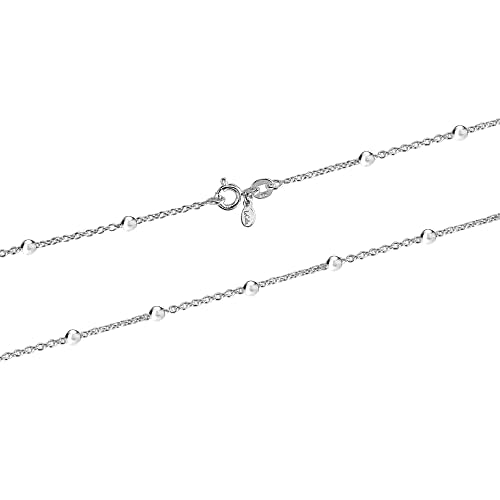 Lecalla Links 925 Sterling Silver Italian Cable Chain Necklace for Teen 16 Inches