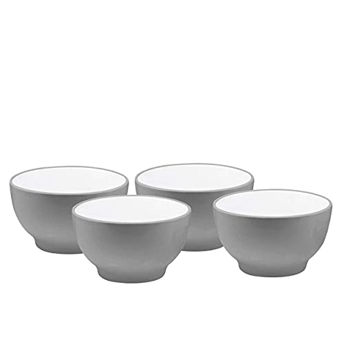 Bruntmor 20 Ounce Ceramic Dessert Bowl Set Of 4 in Grey, 20 Oz Porcelain Dip Bowls for Ice Cream, Snacks, Dessert, Soup, Safe For Oven, Microwave, Dishwasher, Best for Serving Christmas Dinner