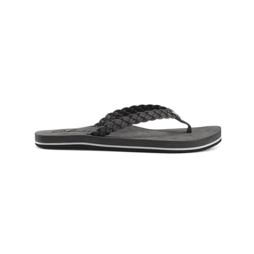 Cobian Women's Braided Pacifica Charcoal Flip Flops Size 6