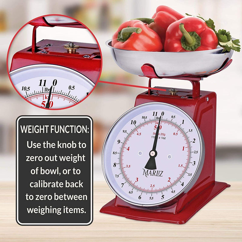 MARLIZ 11 lb/ 5Kg Mechanical Analog Food Kitchen Scale