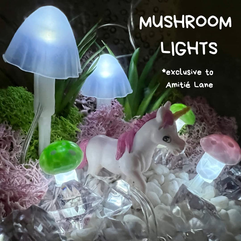 DIY Light up Unicorn Terrarium Kit for Kids with LED Mushroom Lights
