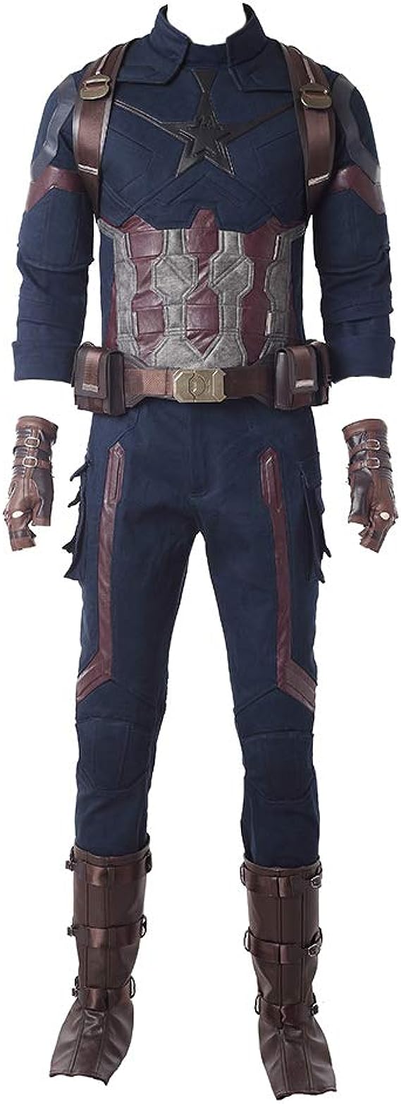 The Avengers 3 Men Captain America Costume Cosplay Suit Steve Full set Medium