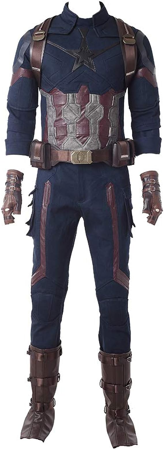 The Avengers 3 Men Captain America Costume Cosplay Suit Steve Full set XXL