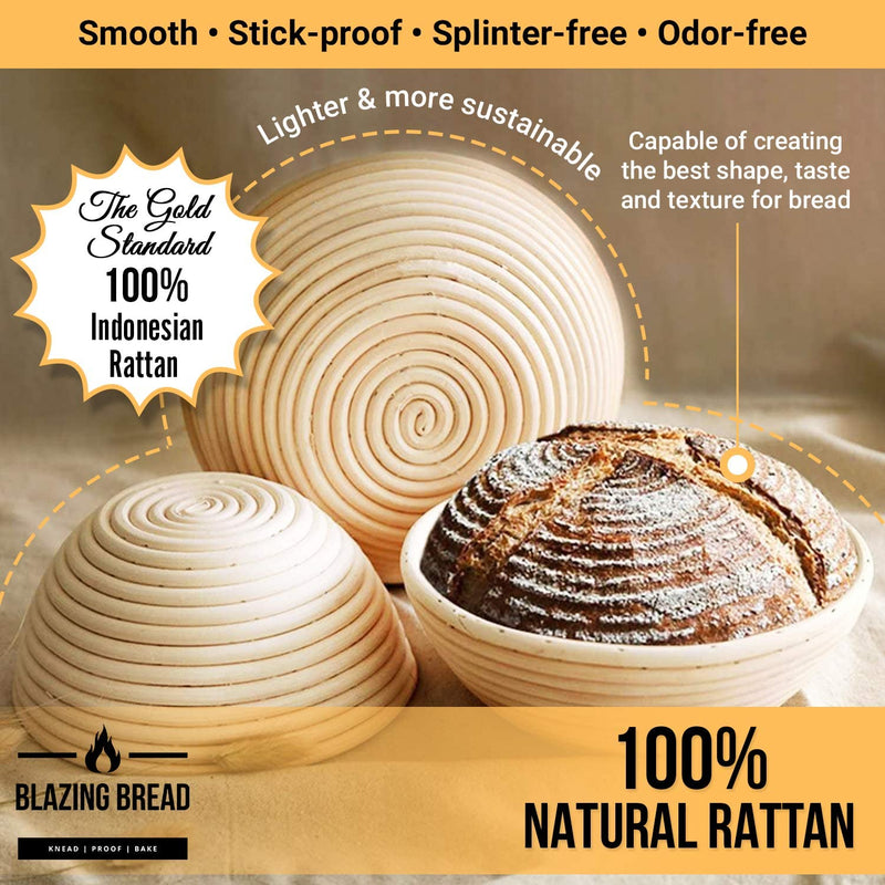 Complete Bread Banneton Proofing Basket Kit
