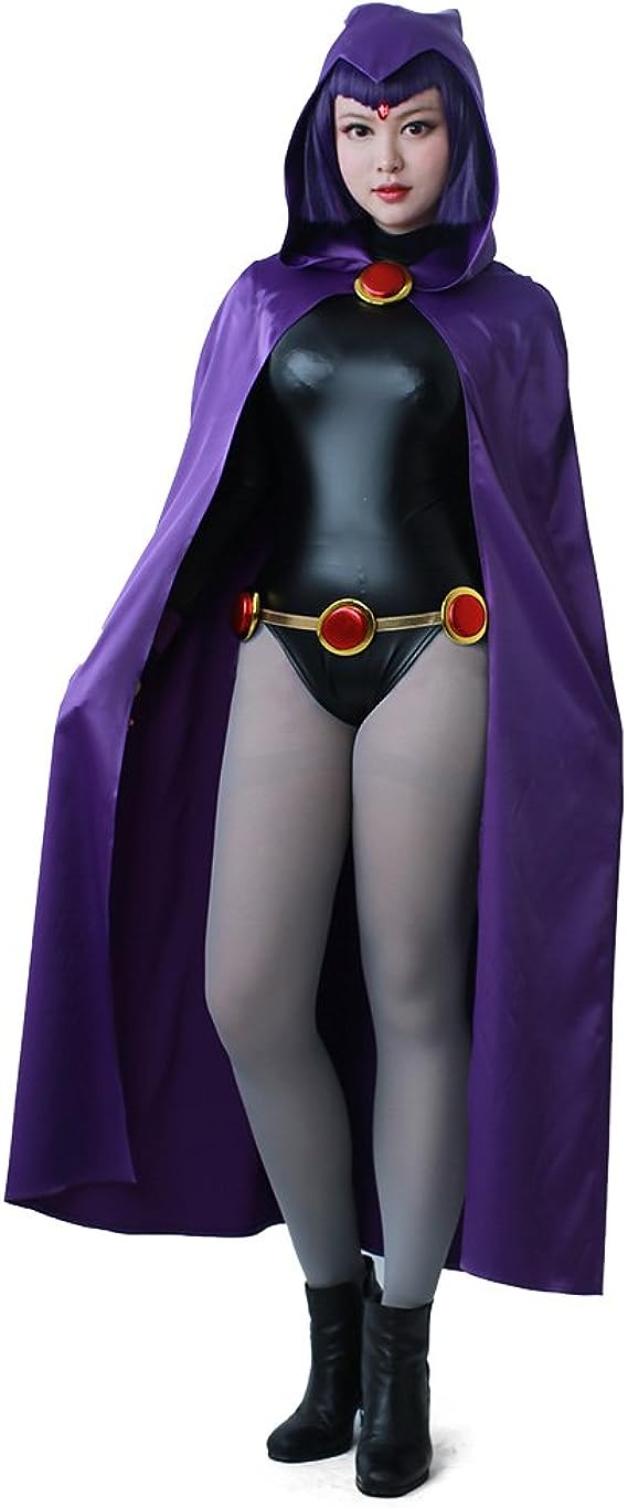 MZXDY Raven Cosplay Jumpsuit Cloak Belt Suit Halloween for Women XXL