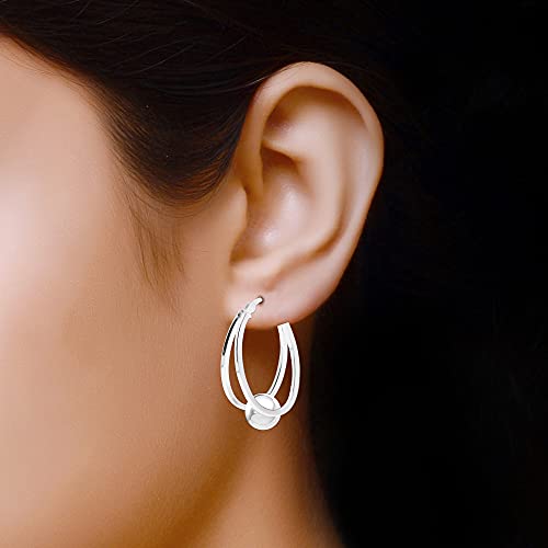 Lecalla Flaunt 925 Sterling Silver Jewelry Silver Earrings for Women