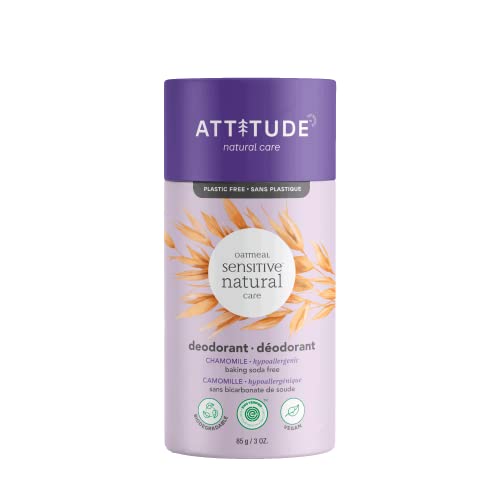 Attitude Baking Soda Free Deodorant for Sensitive Skin Plastic-free 3 Ounces