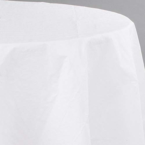 White Tissue Poly 82 Inch Octy Round Paper Tablecover