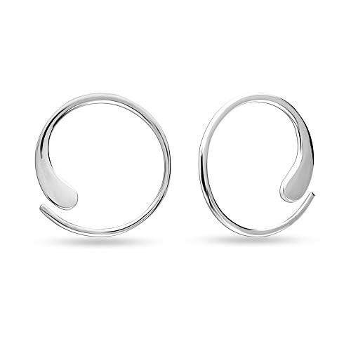 LeCalla Sterling Silver Jewelry Wire Pull Earrings for Women Teen 20 MM