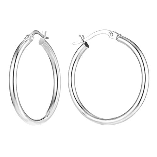 Charmsy 925 Sterling Silver Hoop Earrings for Women 30mm